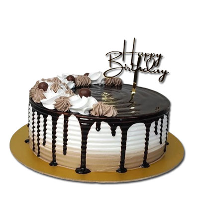 "Delicious Round shape Chocolate cake - 1kg - Code NC06 - Click here to View more details about this Product